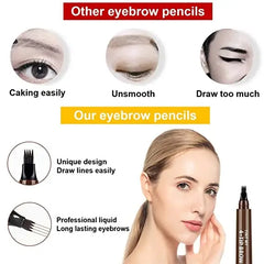 Waterproof Dark Brown Microblading Eyebrow Pencil - 4 Points - 5 Colors - Long-lasting Eyebrow Tattoo Pen